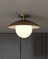 Hudson & Canal 14.5" Metal Alvia Wide Semi Flush Mount