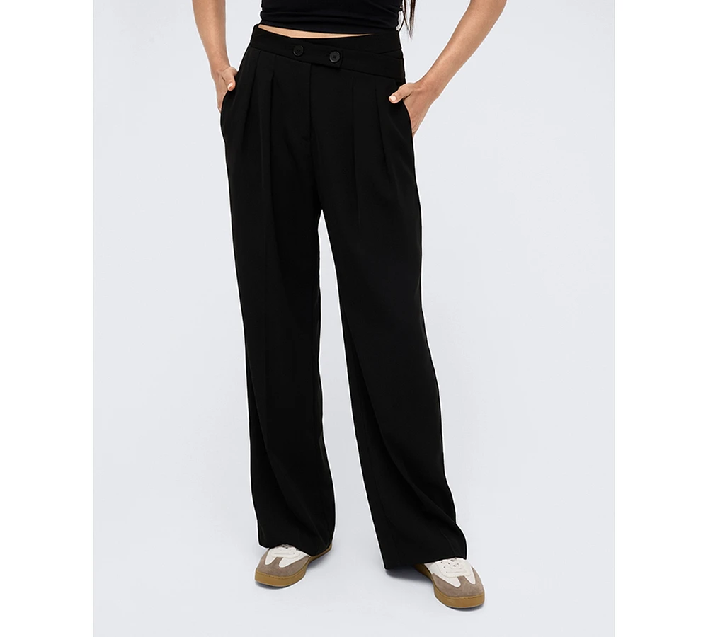 Kenneth Cole Women's High-Rise Criss-Cross Pants