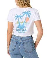 O'Neill Juniors' Sunlit Sandbar Cotton Cropped Graphic T-Shirt