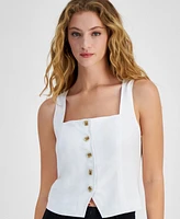 Bar Iii Women's Sleeveless Square-Neck Vest, Exclusively at Macy's