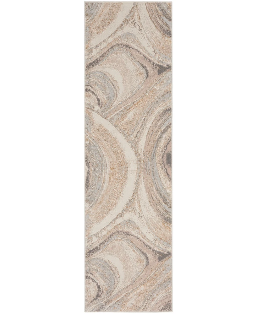 Inspire Me! Home Decor Brushstrokes BSK03 2'2"x7'6" Runner Area Rug