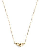 Coach Gold-Tone Stitched Link Pendant Necklace