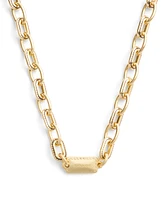 Coach Gold-Tone Signature Stitched Chain Collar Necklace