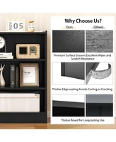 Costway 2 Pcs 3-Tier Bookcase Open Multipurpose Display Rack Cabinet with Adjustable Shelves