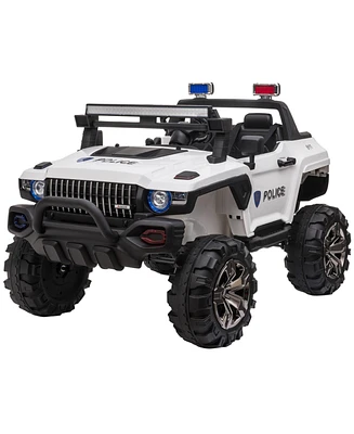 Aosom 12V Police Car Ride-on Truck with Remote Control,