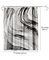 Americanflat Abstract Shower Curtain Gulf by Pi Creative Art - Red