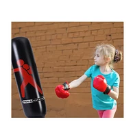 HolaHatha Inflatable Kids Punching Bag Home Boxing Equipment w/ Heavy Bag Stand