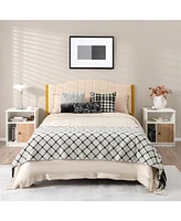Gymax 2 Pcs Nightstands Side End Beside Table w/ Storage Shelf for Bedroom Living Room