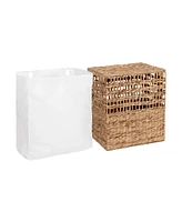 Seville Classics 4-Piece Water Hyacinth Laundry Hamper and Basket Set