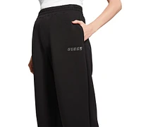 Guess Women's Cecelia Scuba Rhinestone-Logo Jogger Pants