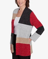 Alfred Dunner Petite Runway Ready Colorblock Cardigan Sweater