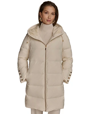 Donna Karan New York Women's Hooded Down Puffer Coat