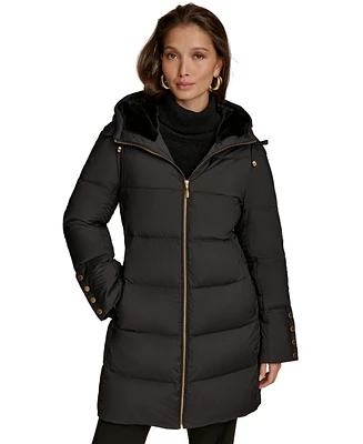 Donna Karan New York Women's Hooded Down Puffer Coat