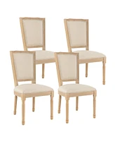 Costway French Dining Chair Set of with Rectangular Backrest & Solid Rubber Wood Frame