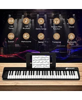 Gymax 61 Key Full Size Folding Piano Semi-Weighted Keyboard Midi Wireless Connection