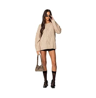 Edikted Women's Kennedy Oversized Cable Knit Sweater