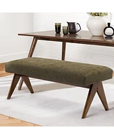 Breakfast Nook Bench Cushioned Dining with V-Shaped Legs,Dining Table Seat Restaurant Banquette Seating-Maison Boucle