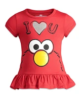 Sesame Street Baby Girls Pullover Peplum T-Shirt and Leggings Outfit Set