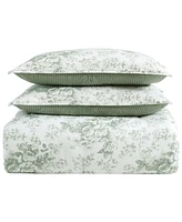 Laura Ashley Toile Delight Reversible -Pc. Comforter Set