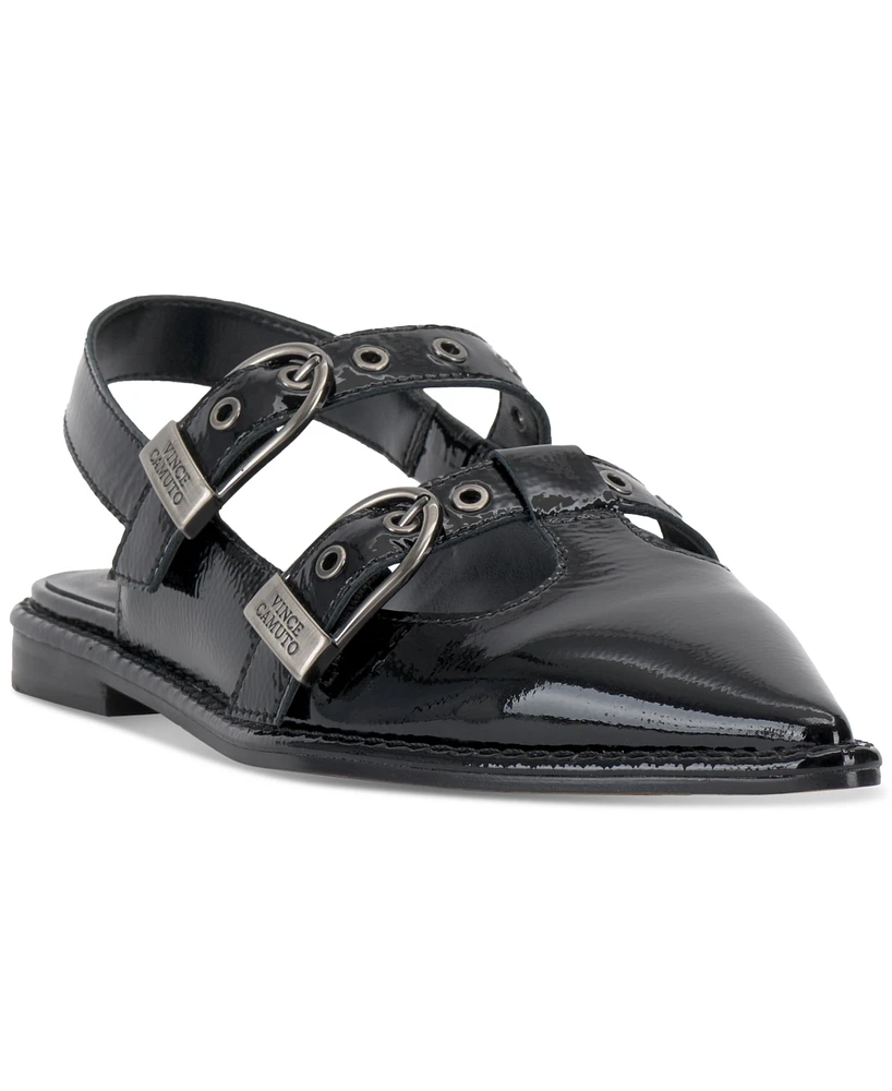 Vince Camuto Women's Faye Double Buckle Flats