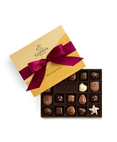 Godiva Gold Ballotin Chocolate Gift Box with Solid Wine Ribbon