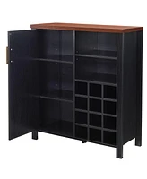 Kings Brand Furniture Sideboard Buffet Wine Liquor Bar Cabinet for Kitchen, Living Room, Dining Room