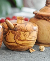 BeldiNest Olive Wood Sugar Bowl with Spoon