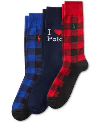 Polo Ralph Lauren Men's 3-Pk. I Love Polo Slack Socks Gift Box