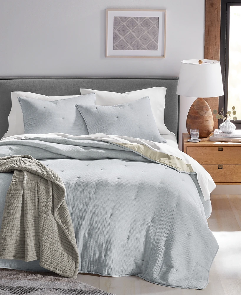 Oake Airy Gauze Stripe Coverlet, Full/Queen, Exclusively at Macy's