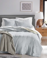 Oake Airy Gauze Stripe Coverlet, Full/Queen, Exclusively at Macy's