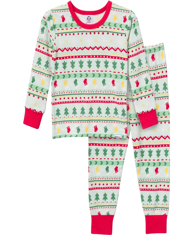 Gerber Toddler Boys Holiday Family Pajamas Neutral Two Piece