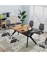 Tribesigns 63 Inch Executive Desk, Large Office Computer Desk with X-Shape Frame, Modern Working Table Business Furniture for Home Office