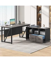 Tribesigns 55-Inch Executive Computer Desk with 43