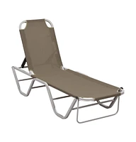 vidaXL Sun Lounger Aluminum and Textilene Taupe