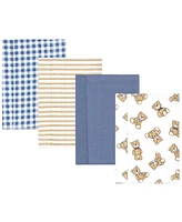 Hudson Baby Infant Boy Cotton Flannel Burp Cloths, Gentleman Bear, One Size