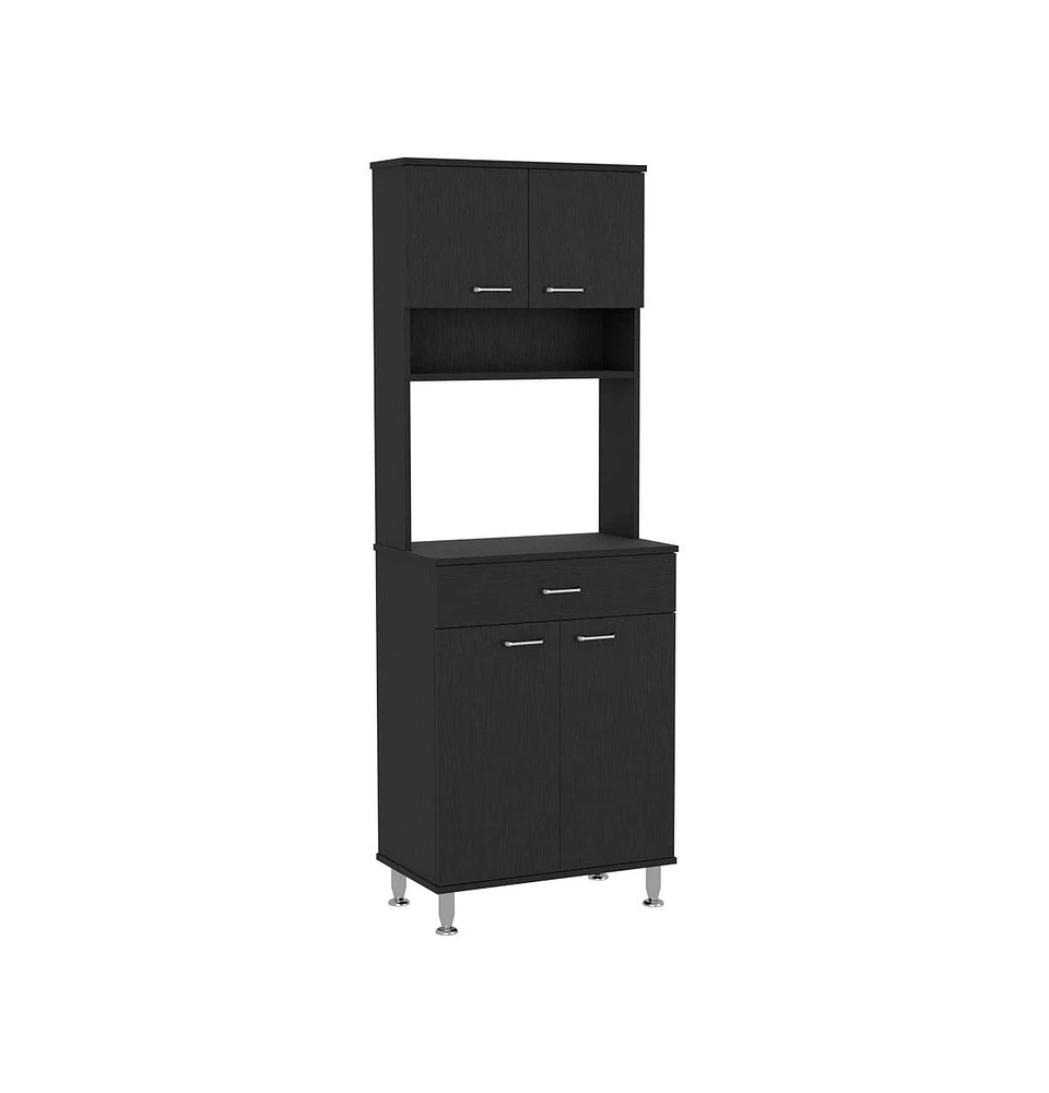 Depot E-Shop Helis 60 Pantry Double Door Cabinet, One Drawer, Four Legs, Three Shelves