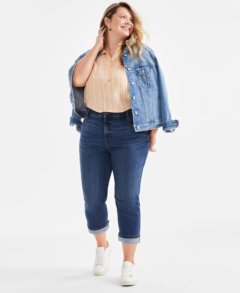 Style & Co Plus Mid-Rise Curvy Capri Jeans, Exclusively at Macy's