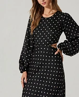 Astr the Label Women's Quinn Polka-Dot Cutout Maxi Dress