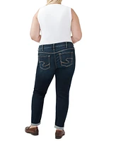 Silver Jeans Co. Plus Size Mid Rise Slim Leg Cuffed Boyfriend Jeans