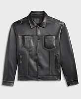 Mode of One Men's Faux-Leather Trucker Jacket, Exclusively at Macy's