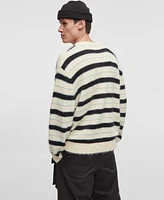 Mode of One Men's Long-Sleeve Eyelash Stripe Sweater, Exclusively at Macy's