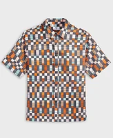 Mode of One Men's Retro Check Short-Sleeve Button-Front Shirt, Exclusively at Macy's