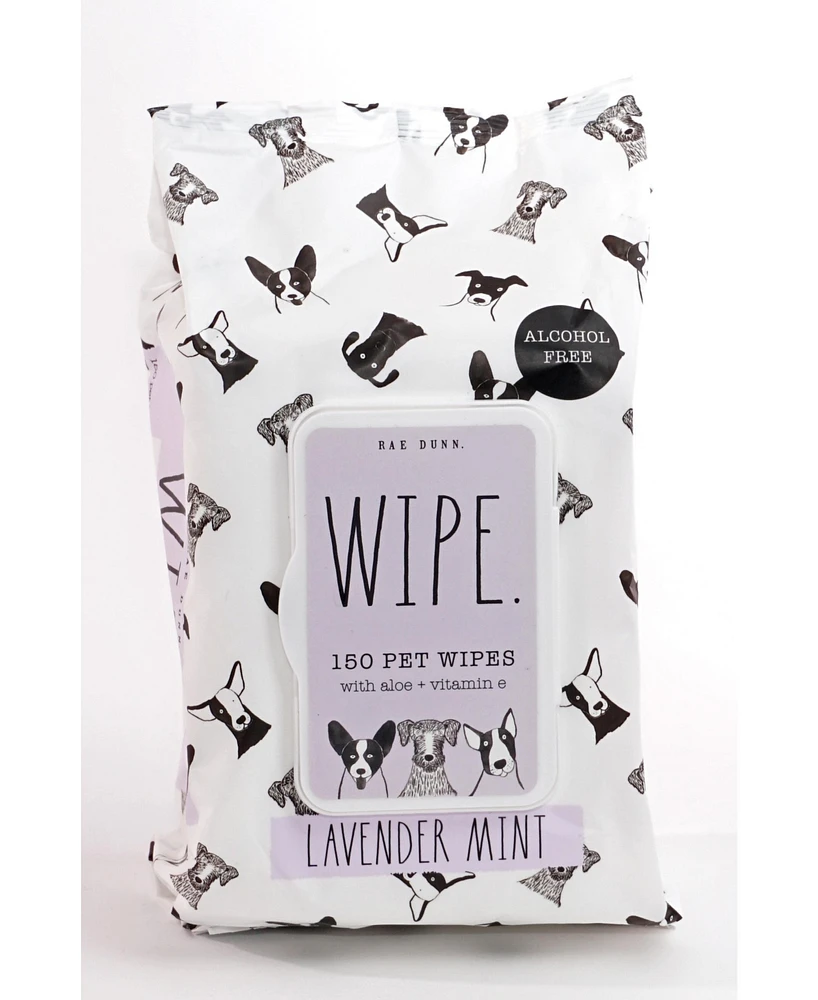 Rae Dunn "Wipe." Pet Wipes with Aloe and Vitamin E. Lavender Mint Scent