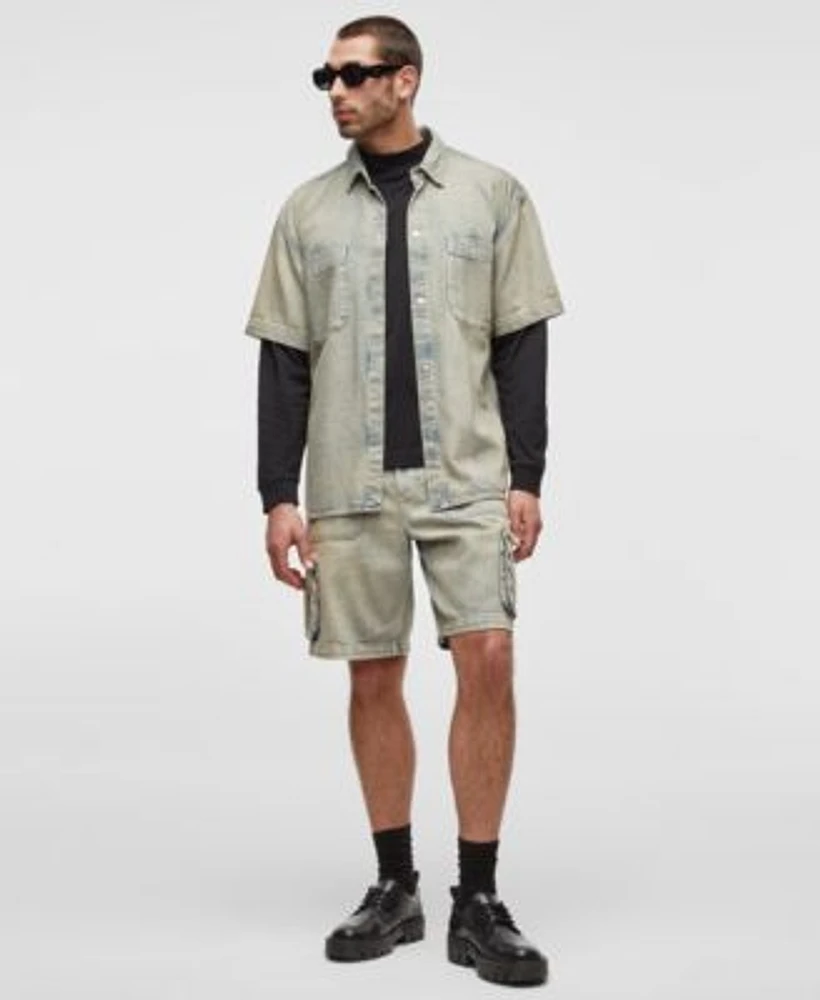 Mode Of One Mens Morell Denim Shirt Cargo Shorts Exclusively At Macys