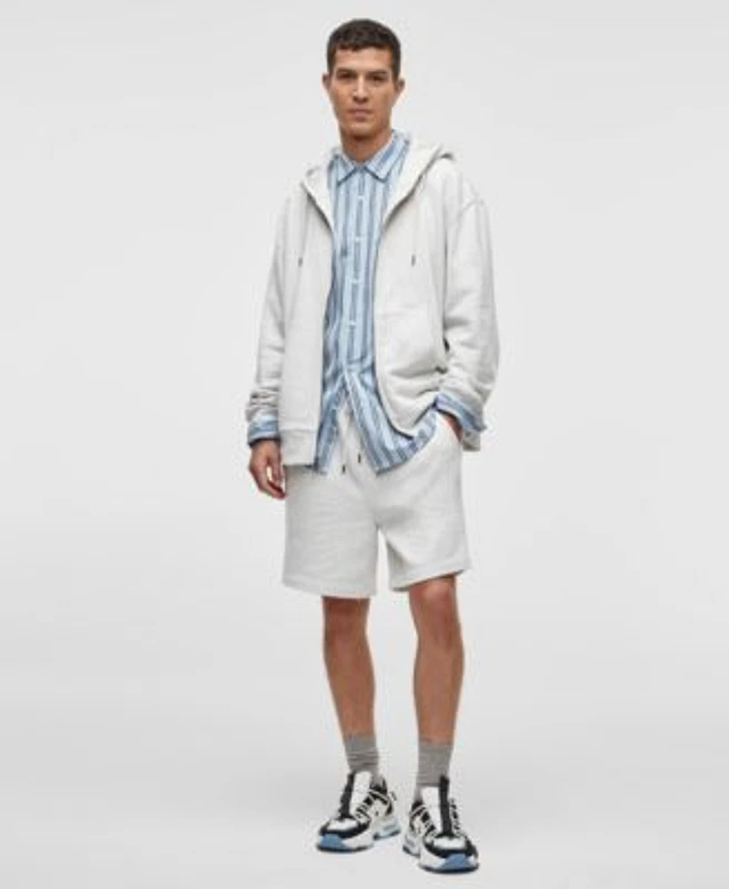 Mode Of One Mens Full Zip Fleece Hoodie Regular Fit Drawstring Shorts Exclusively At Macys