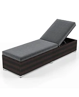 Costway Pcs Chaise Lounge with 4-level Backrest Heavy-Duty Metal Frame Seat Cushion