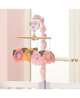 Lambs & Ivy Little Garden Felt Flowers Musical Baby Crib Mobile Soother Toy