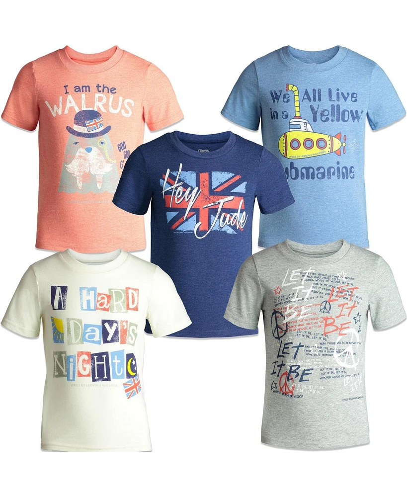 Lyrics by Lennon and McCartney Baby Boys 5 Pack Graphic T-Shirts to