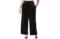 Kiyonna Plus Velvet Luxe Wide Leg Pants