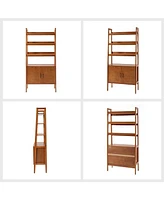 Hulala Home Augusto Mid-century Modern 76'' H x 36'' W Solid Wood Ladder Bookcase with Legs